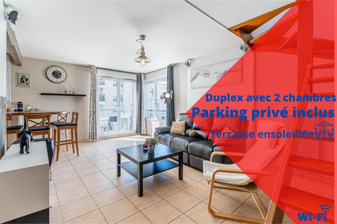 La Joliette; Duplex 2 Chambres, Parking Inclus+ Terrasse+ Ascenseur Marseilles Buitenkant foto